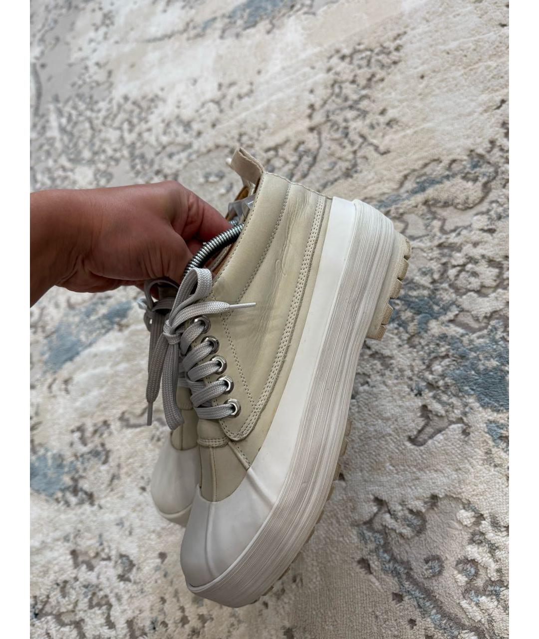 JACQUEMUS Бежевые кожаные ботинки, фото 4