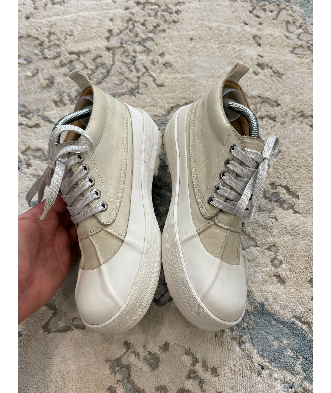 JACQUEMUS Бежевые кожаные ботинки, фото 3