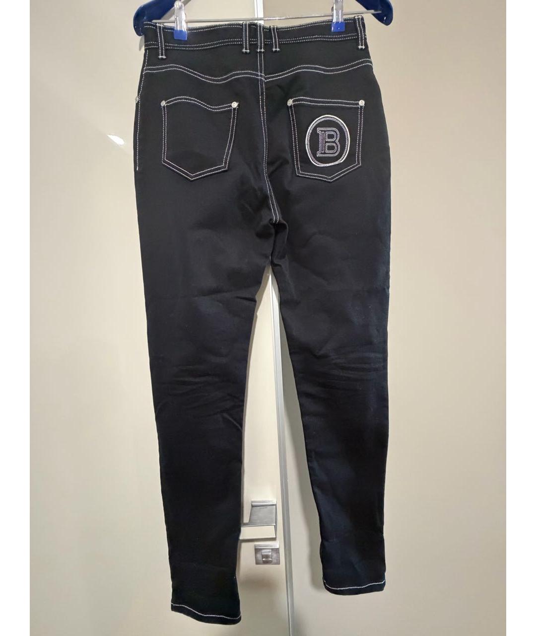 BALMAIN Черные хлопко-эластановые прямые джинсы, фото 2