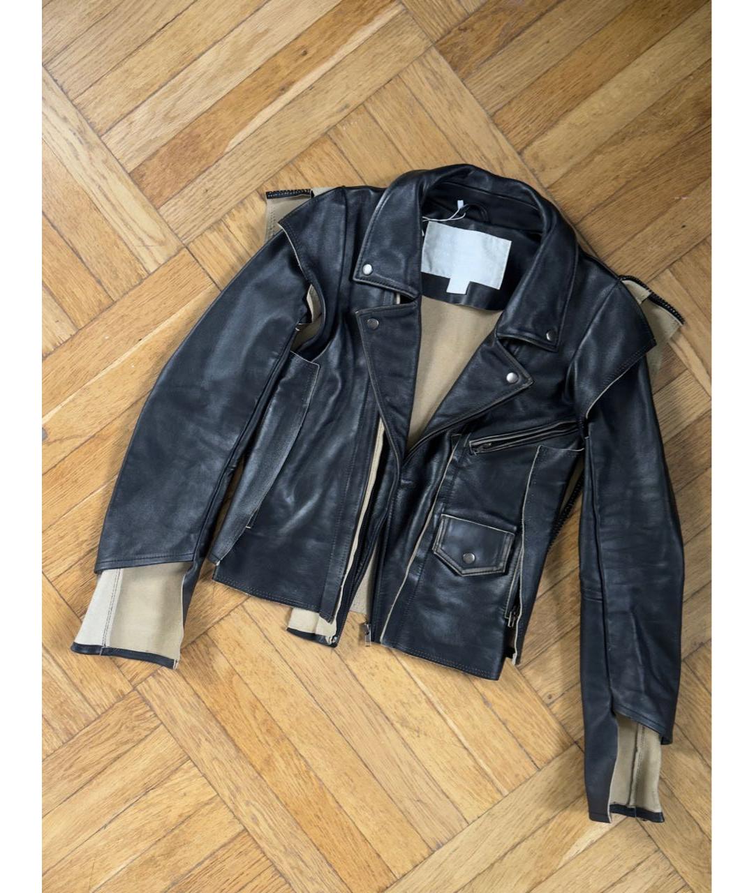 MAISON MARGIELA Черная кожаная куртка, фото 6
