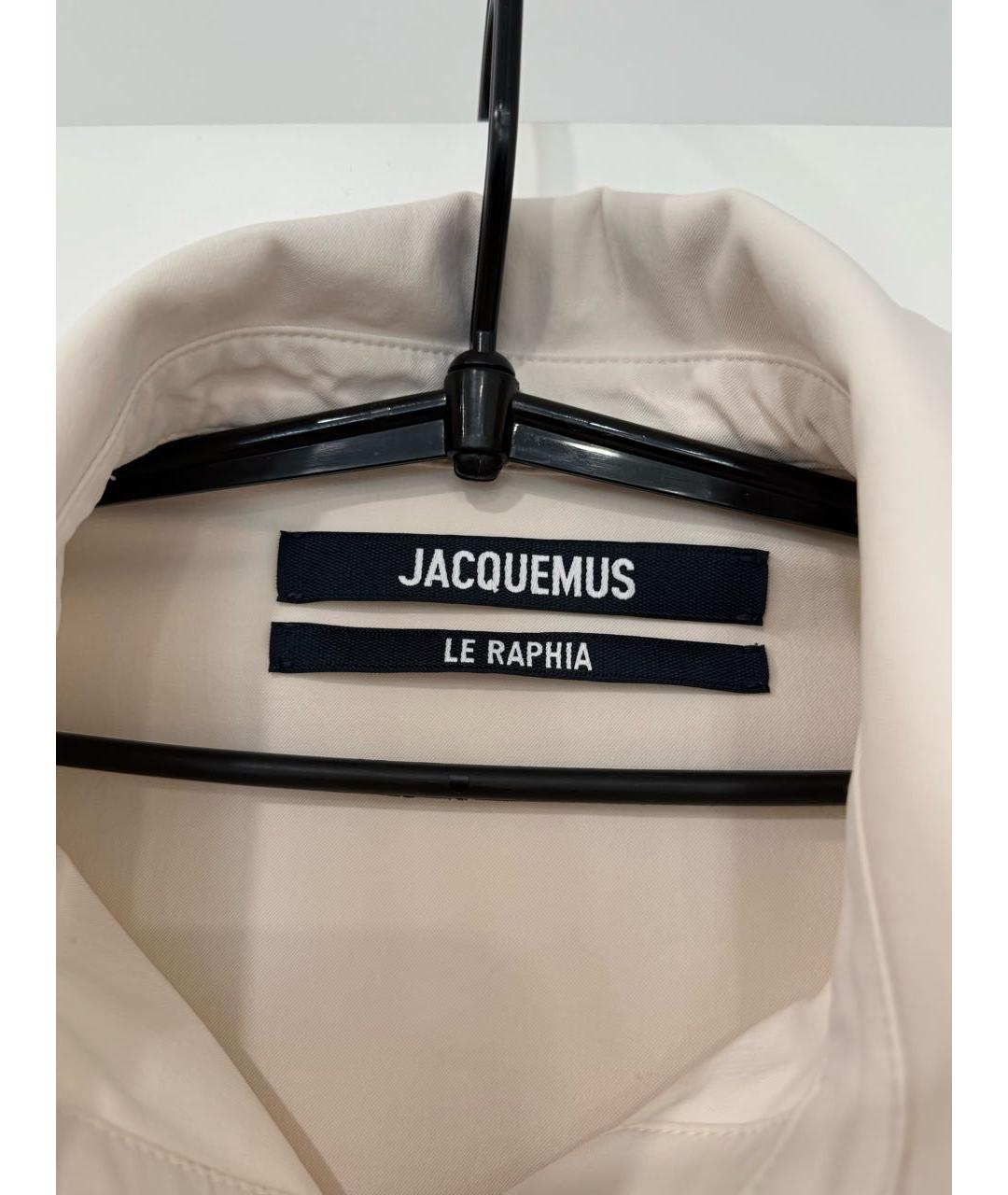 JACQUEMUS Бежевое хлопковое повседневное платье, фото 7