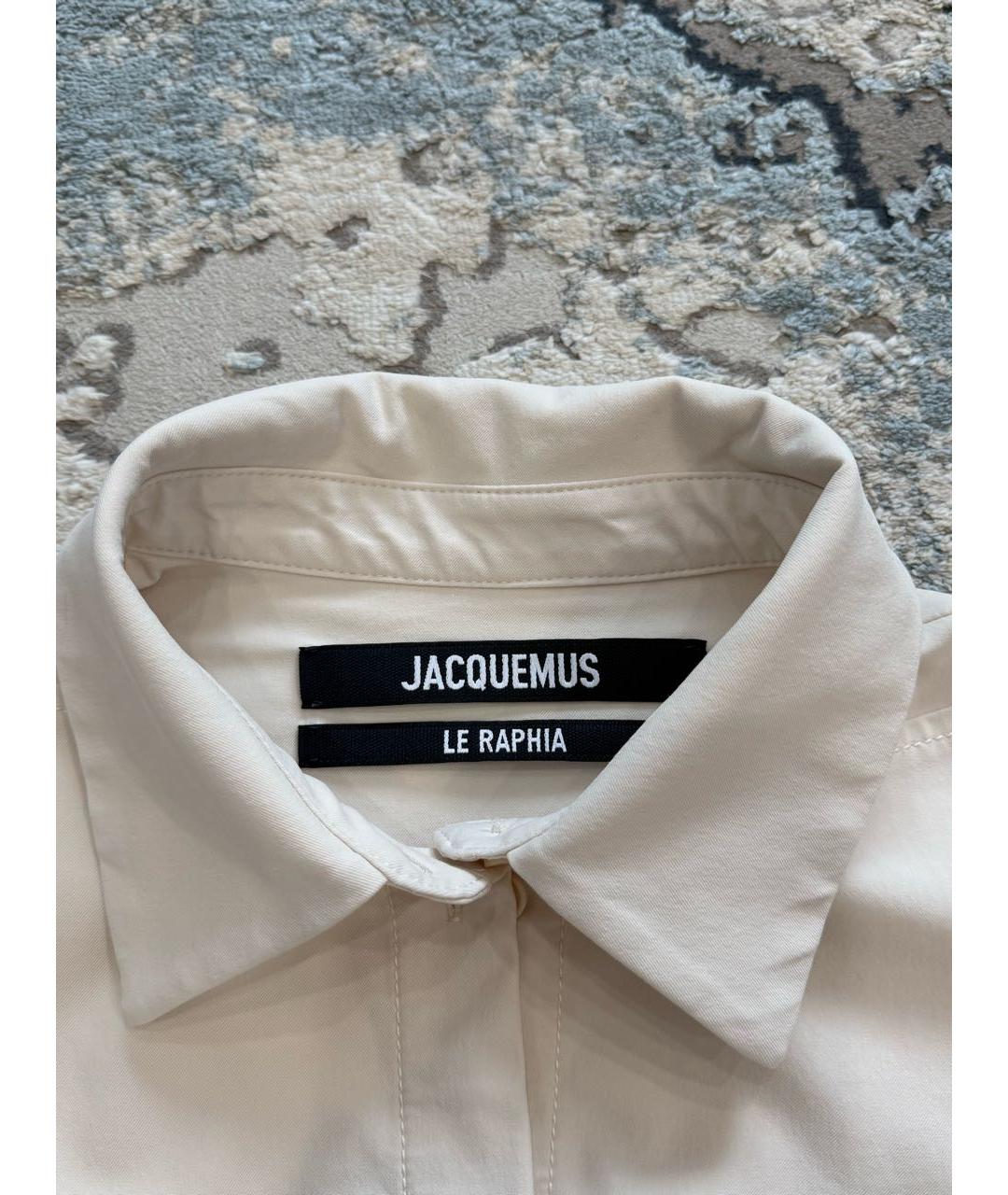 JACQUEMUS Бежевое хлопковое повседневное платье, фото 8