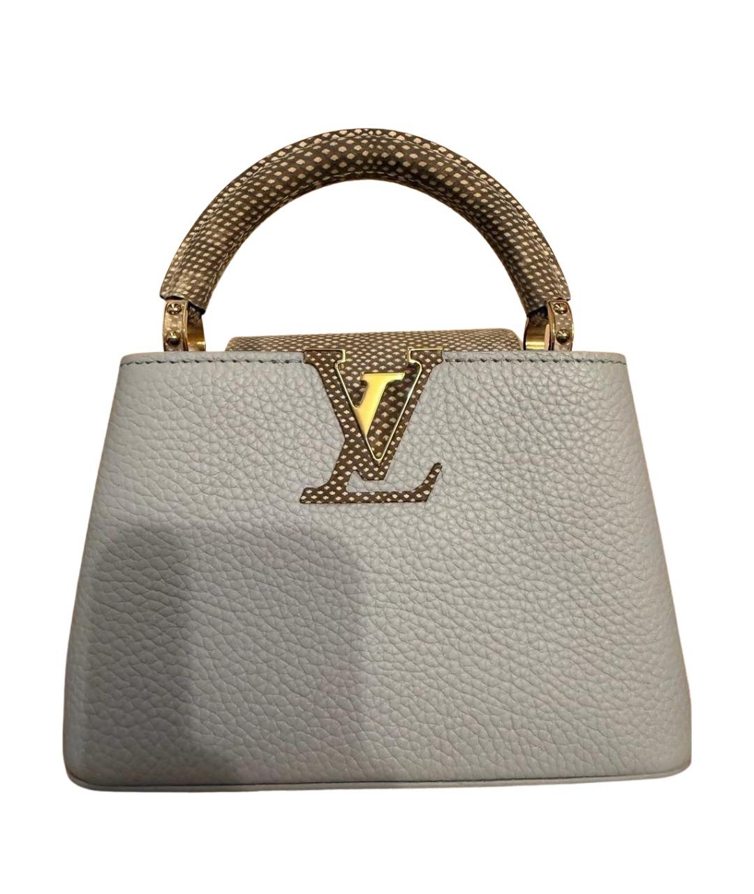 LOUIS VUITTON Голубая кожаная сумка с короткими ручками, фото 1