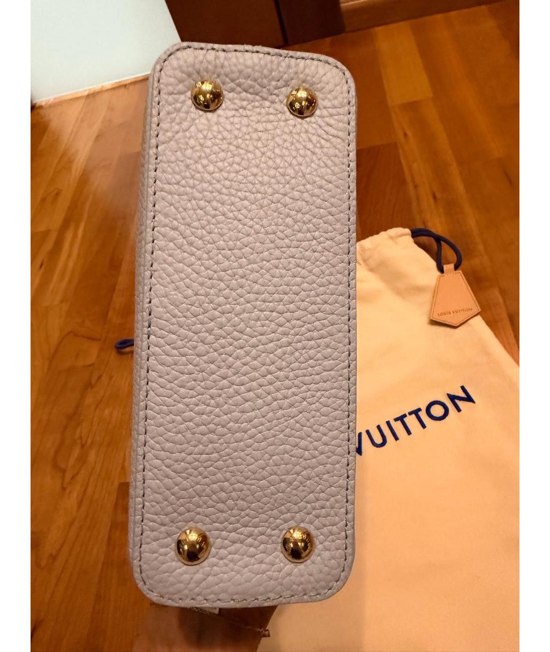 LOUIS VUITTON Голубая кожаная сумка с короткими ручками, фото 7
