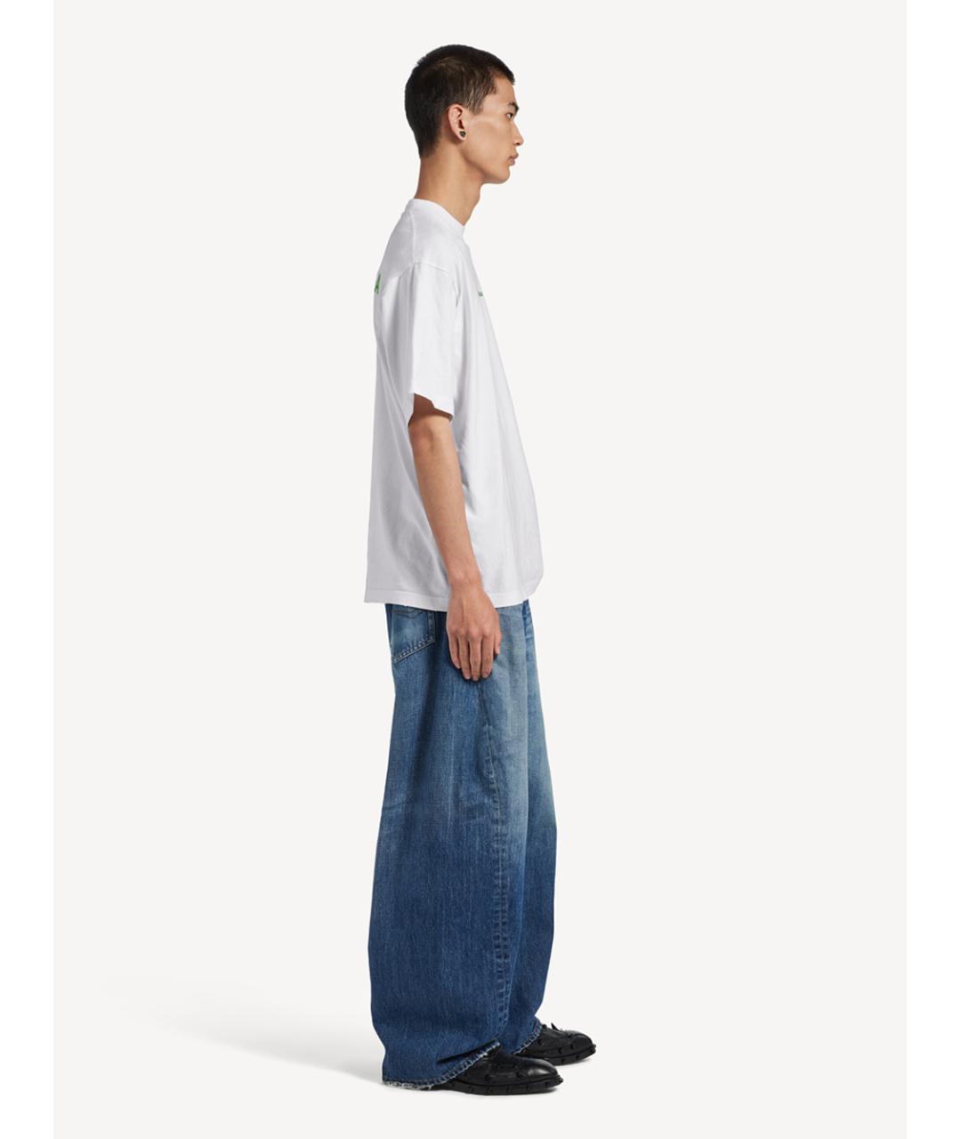BALENCIAGA Белая хлопковая футболка, фото 4