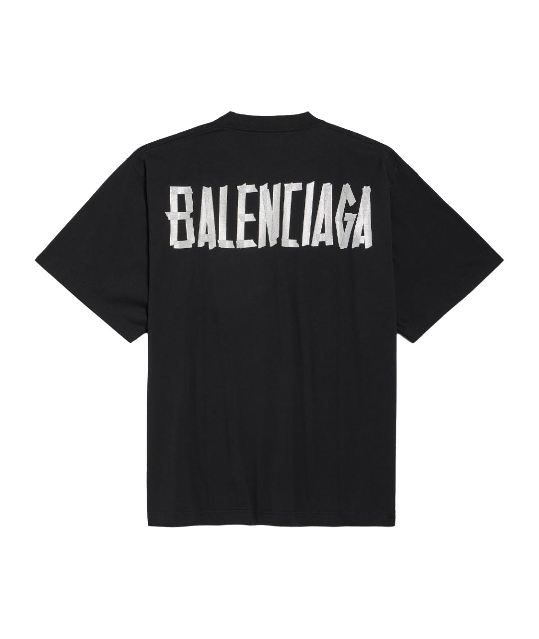 BALENCIAGA Черная хлопковая футболка, фото 2