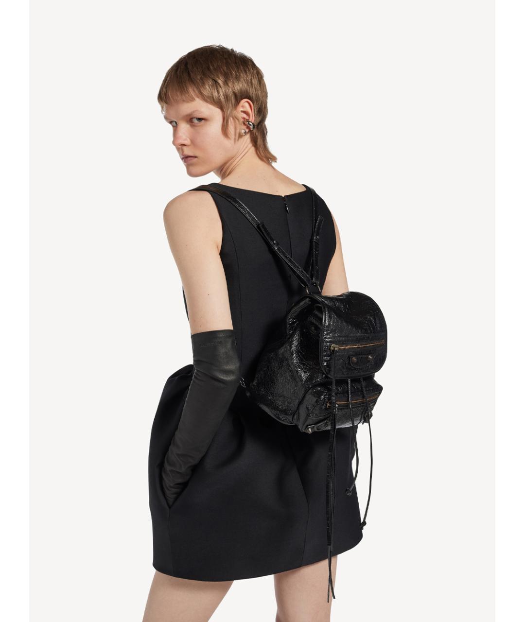 BALENCIAGA Черный кожаный рюкзак, фото 6