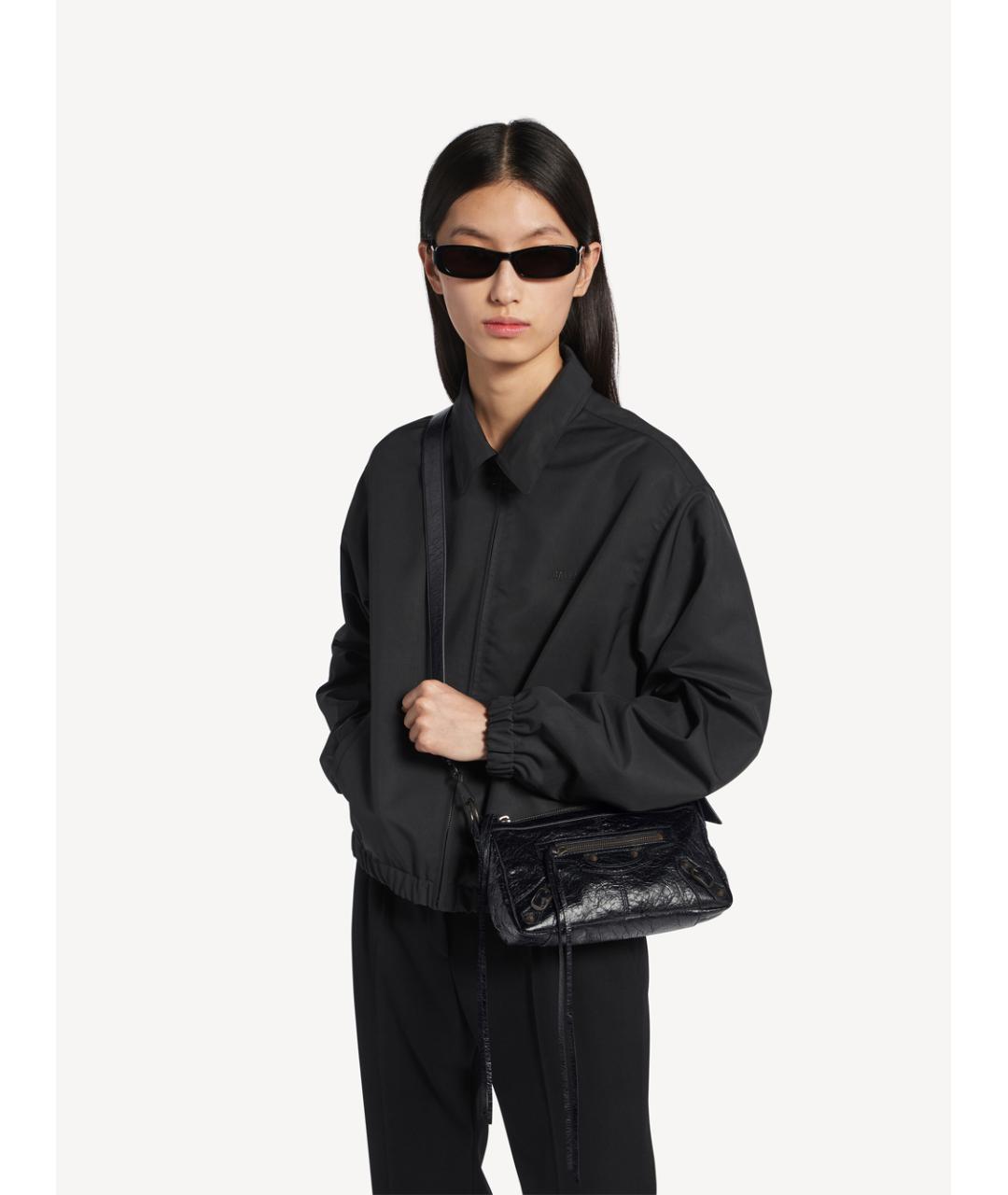 BALENCIAGA Черная кожаная сумка с короткими ручками, фото 4