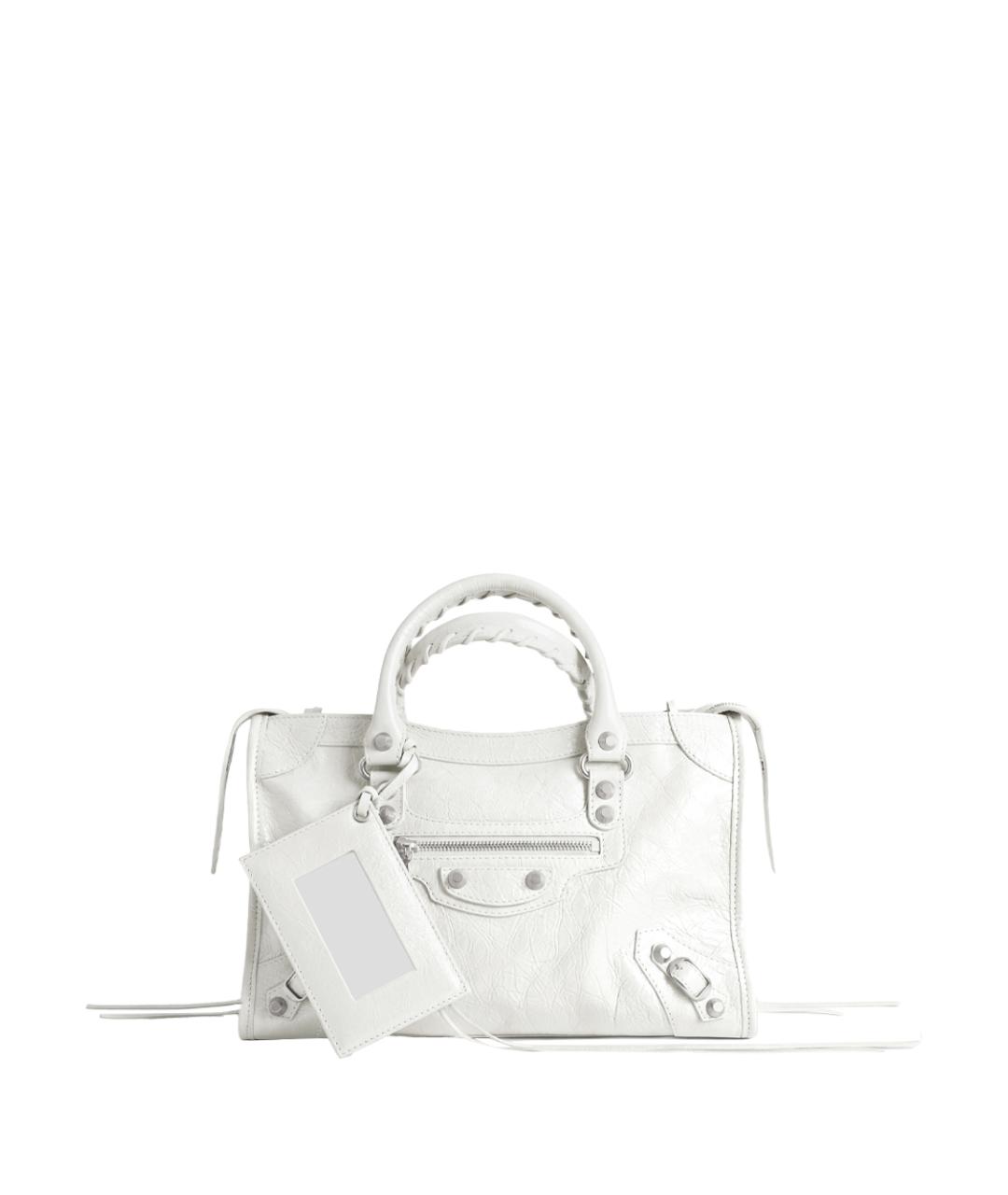 BALENCIAGA Белая кожаная сумка тоут, фото 1