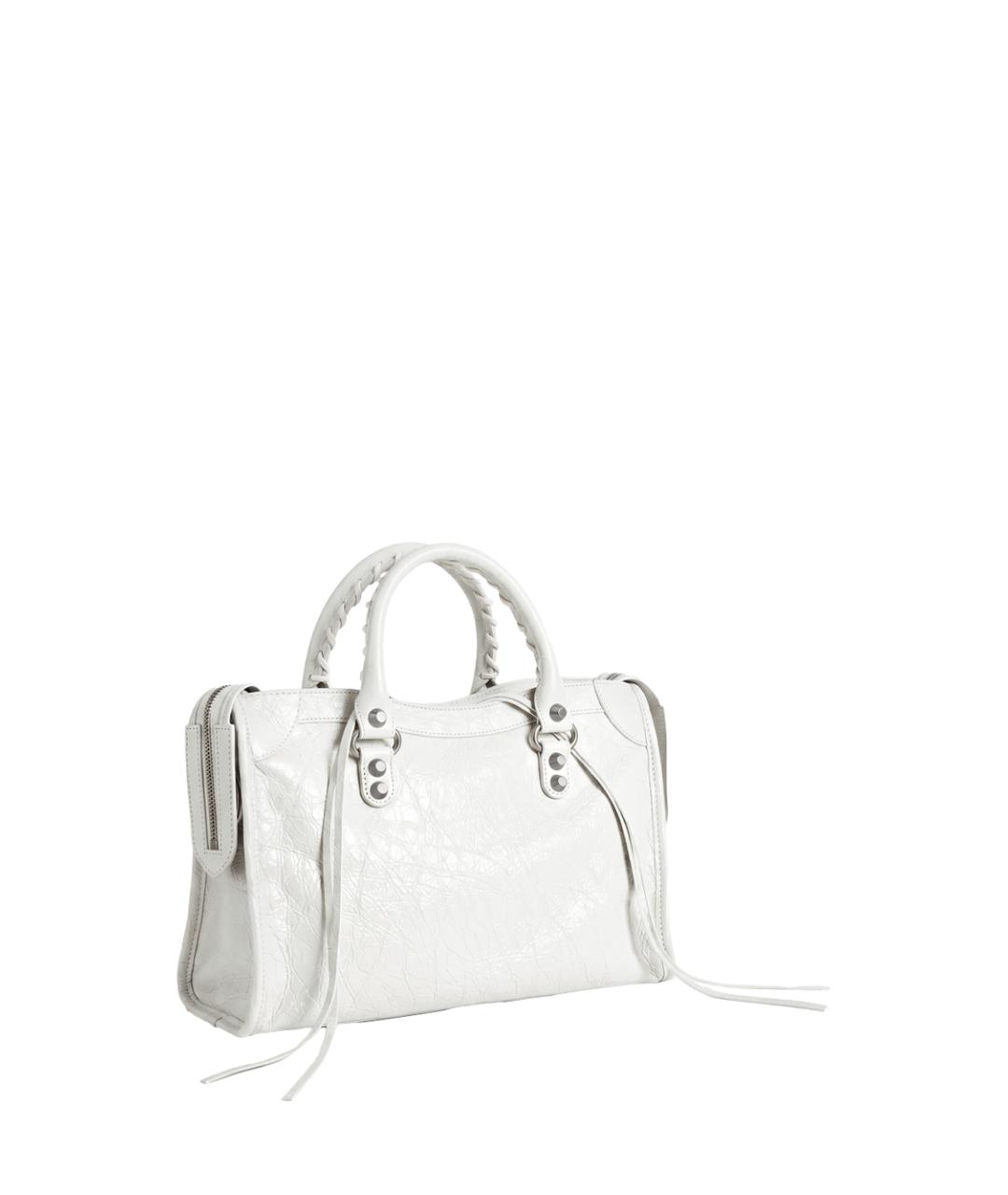 BALENCIAGA Белая кожаная сумка тоут, фото 3