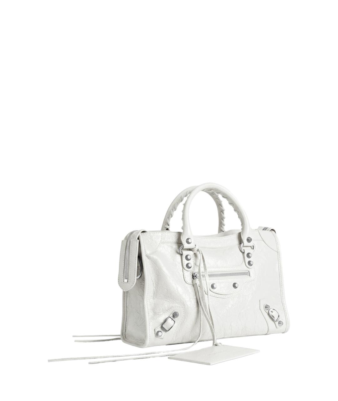 BALENCIAGA Белая кожаная сумка тоут, фото 2