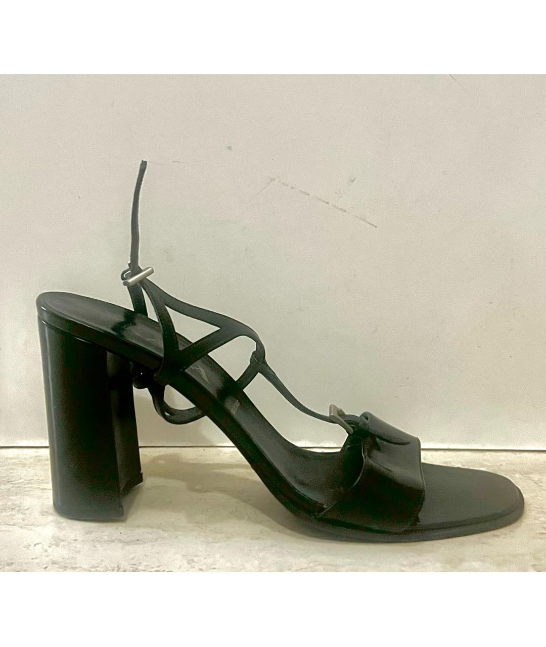 PRADA Черные кожаные босоножки, фото 7