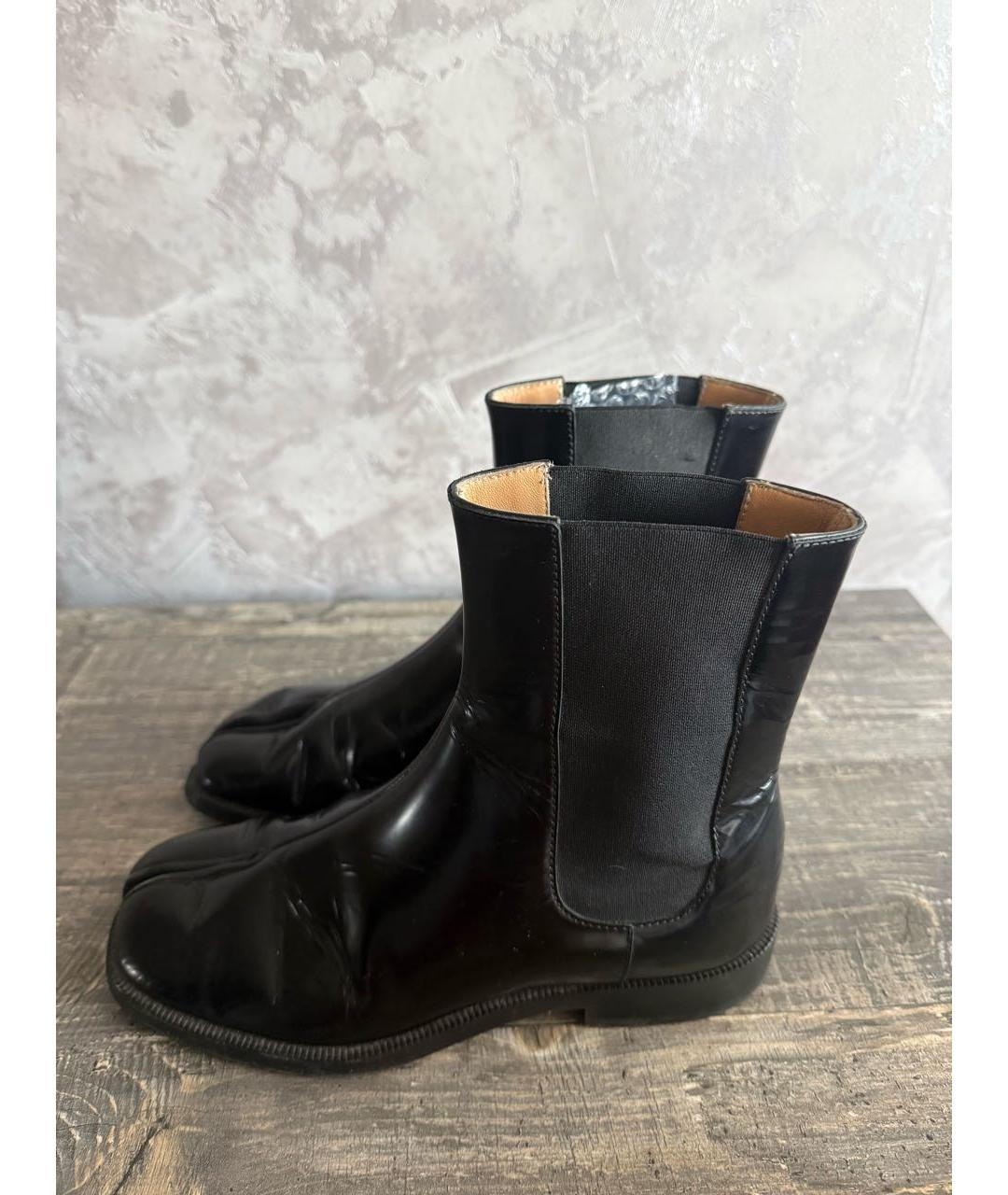 MAISON MARGIELA Черные кожаные ботинки, фото 7