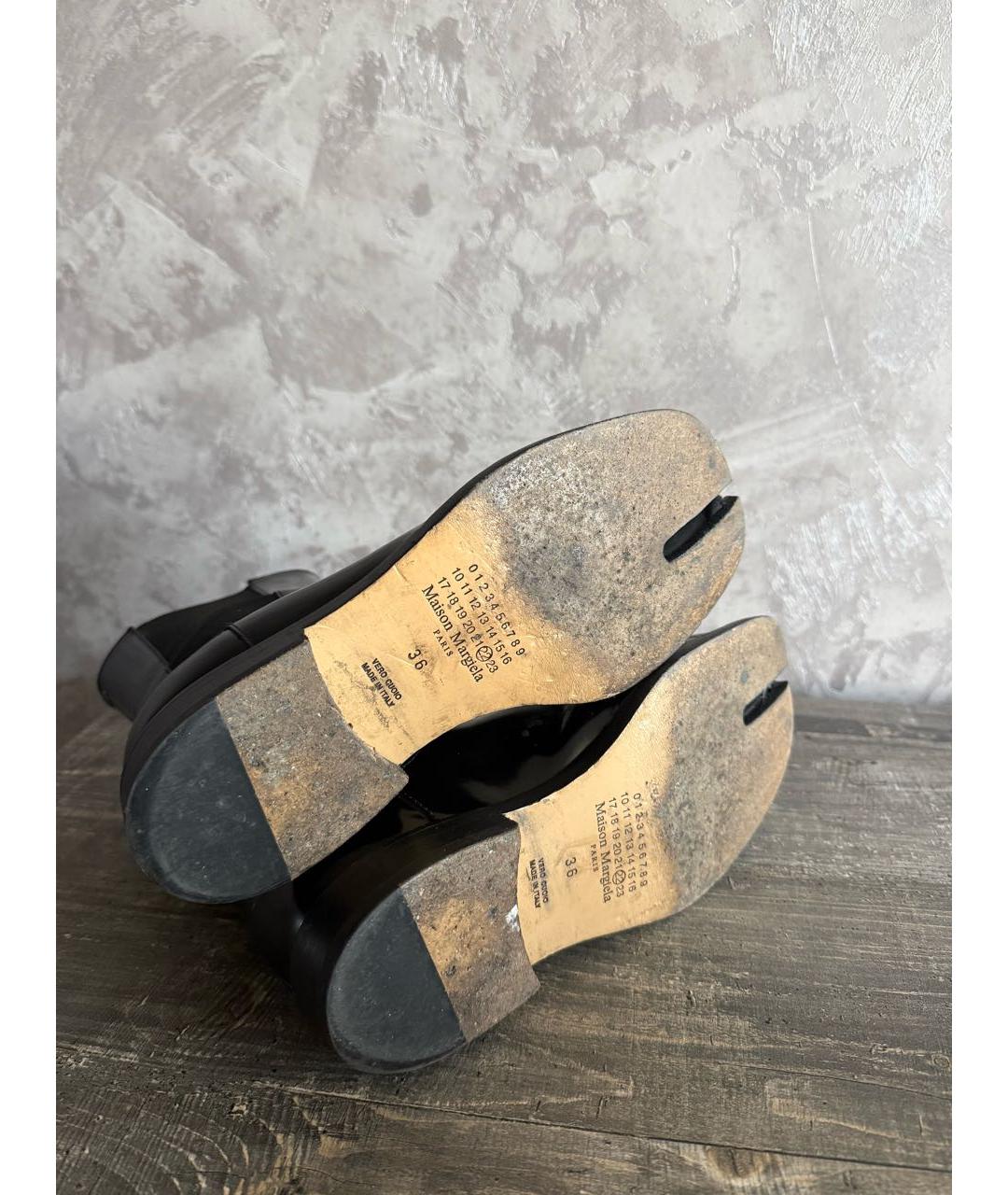 MAISON MARGIELA Черные кожаные ботинки, фото 5