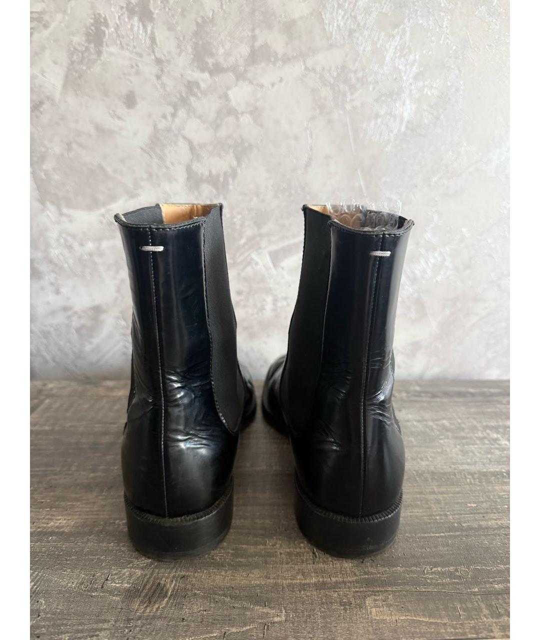 MAISON MARGIELA Черные кожаные ботинки, фото 4