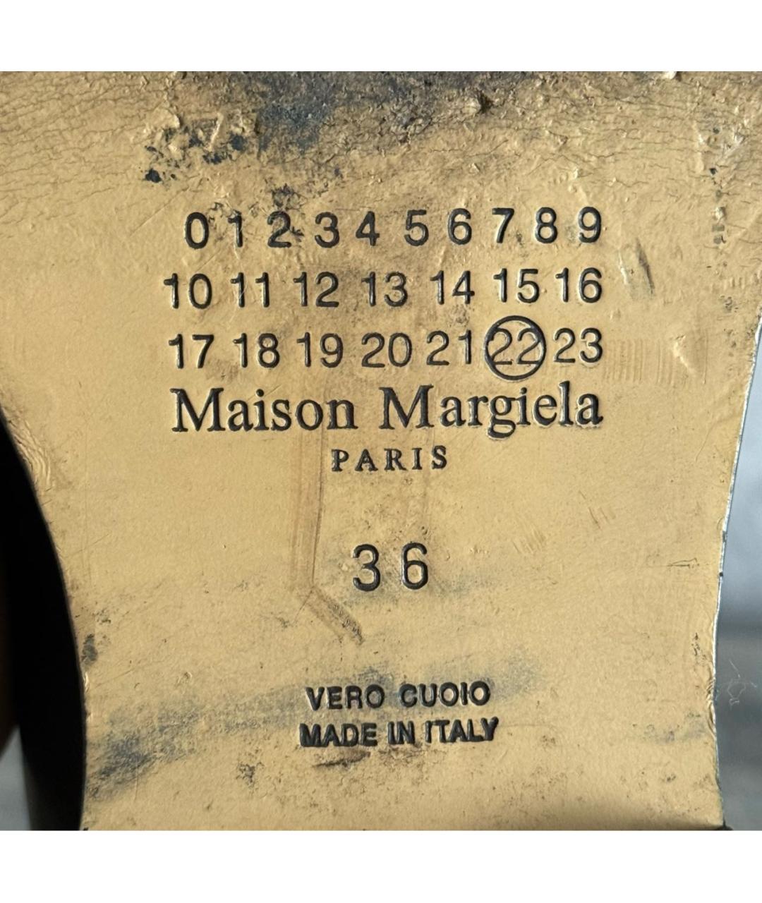 MAISON MARGIELA Черные кожаные ботинки, фото 6