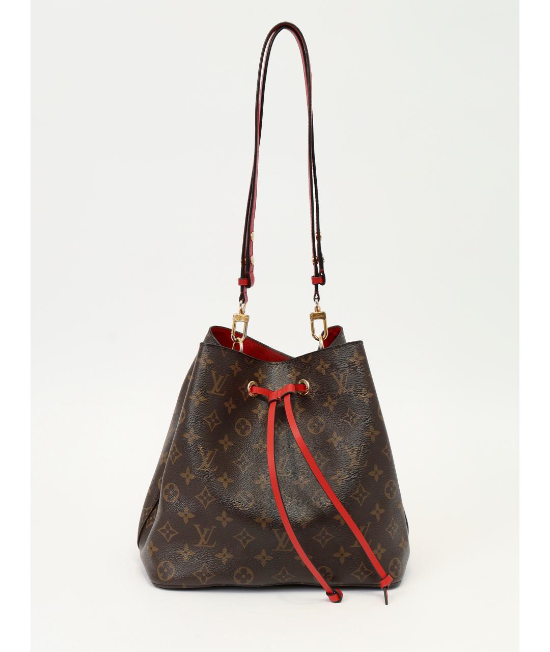 LOUIS VUITTON Красная сумка через плечо из канвы, фото 5