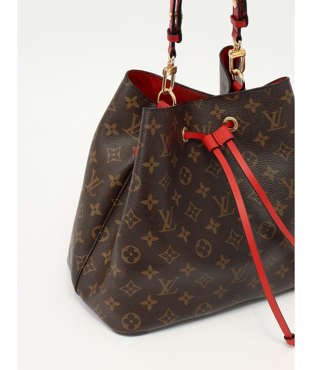 LOUIS VUITTON Красная сумка через плечо из канвы, фото 6