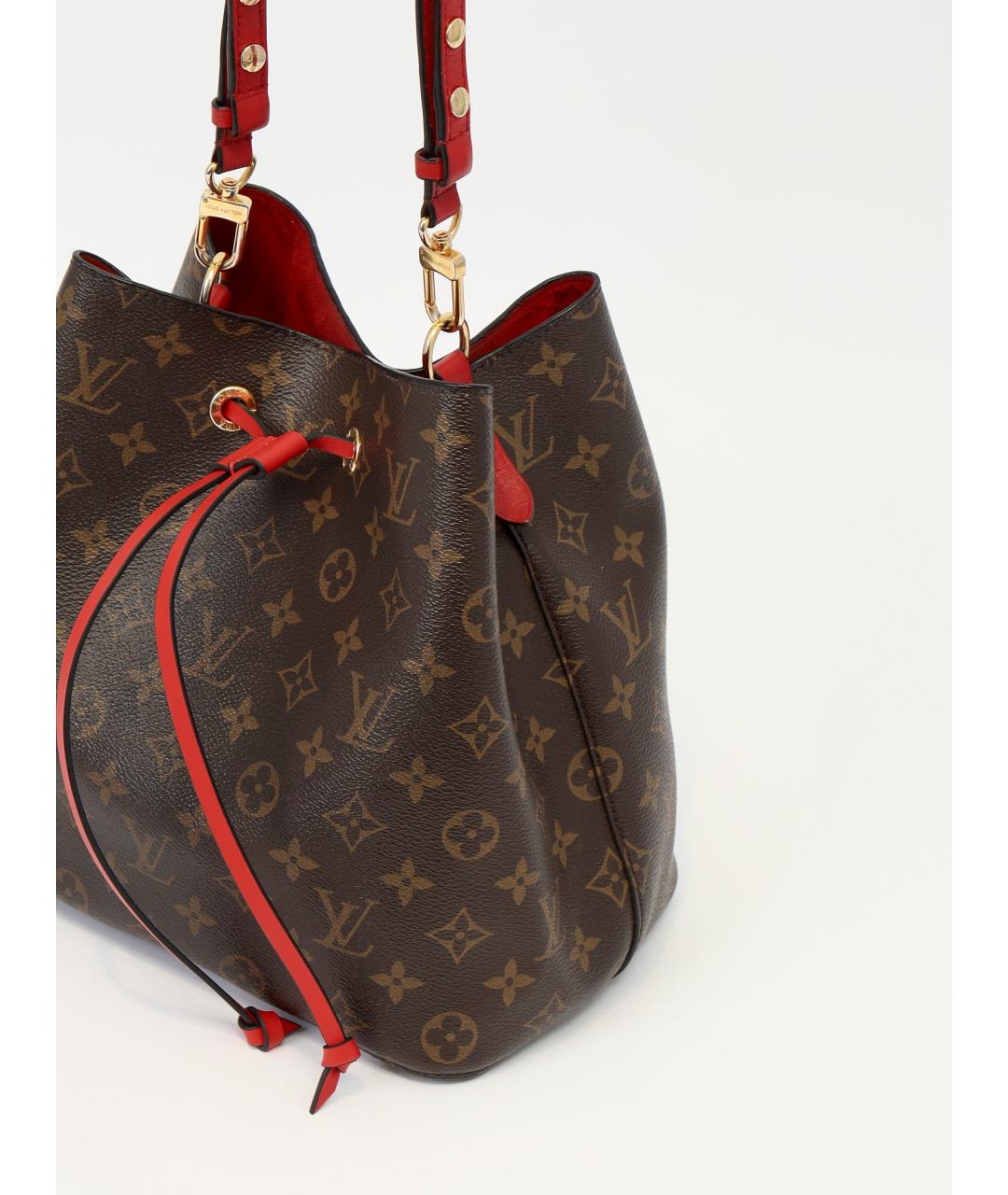 LOUIS VUITTON Красная сумка через плечо из канвы, фото 7