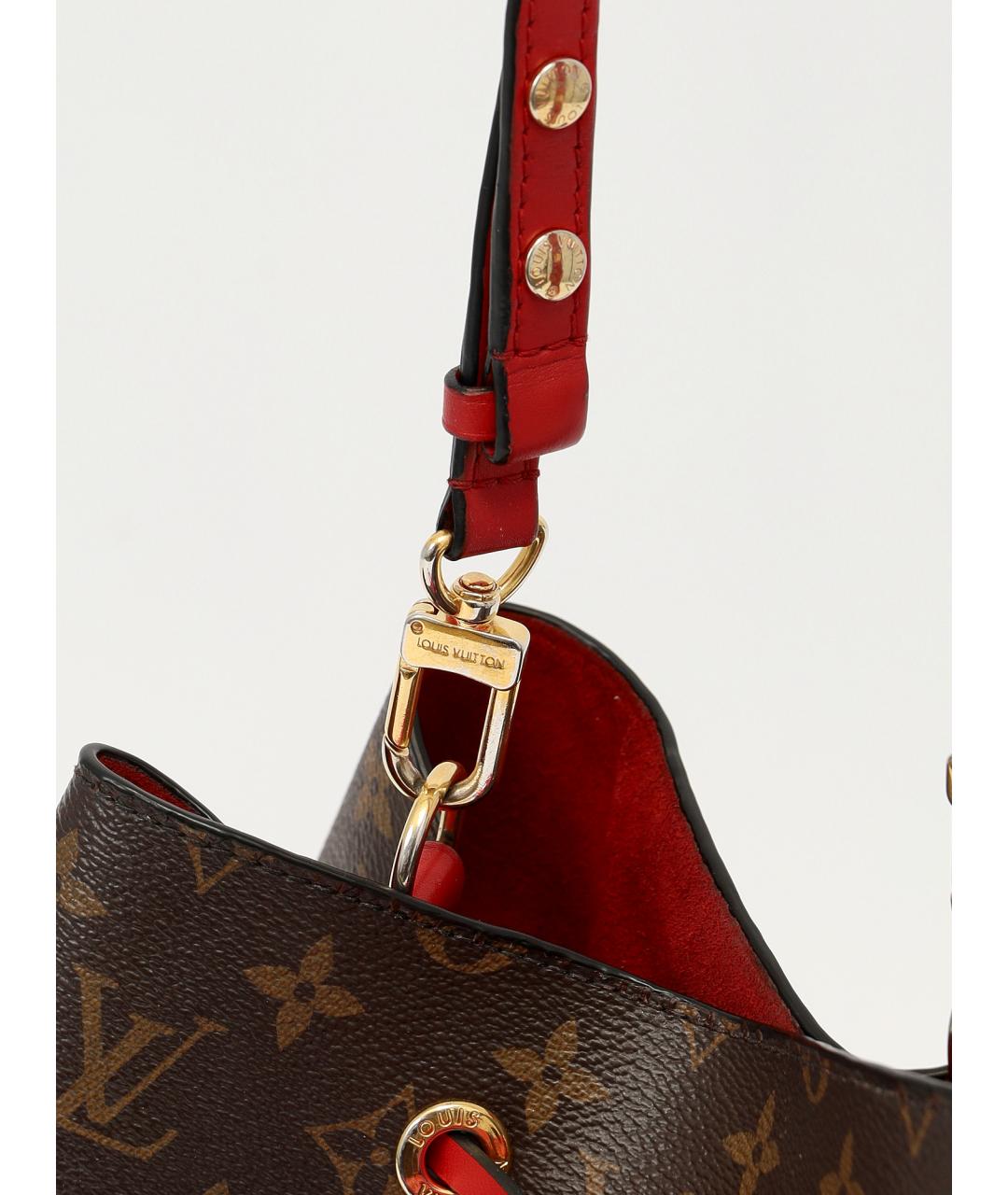 LOUIS VUITTON Красная сумка через плечо из канвы, фото 8