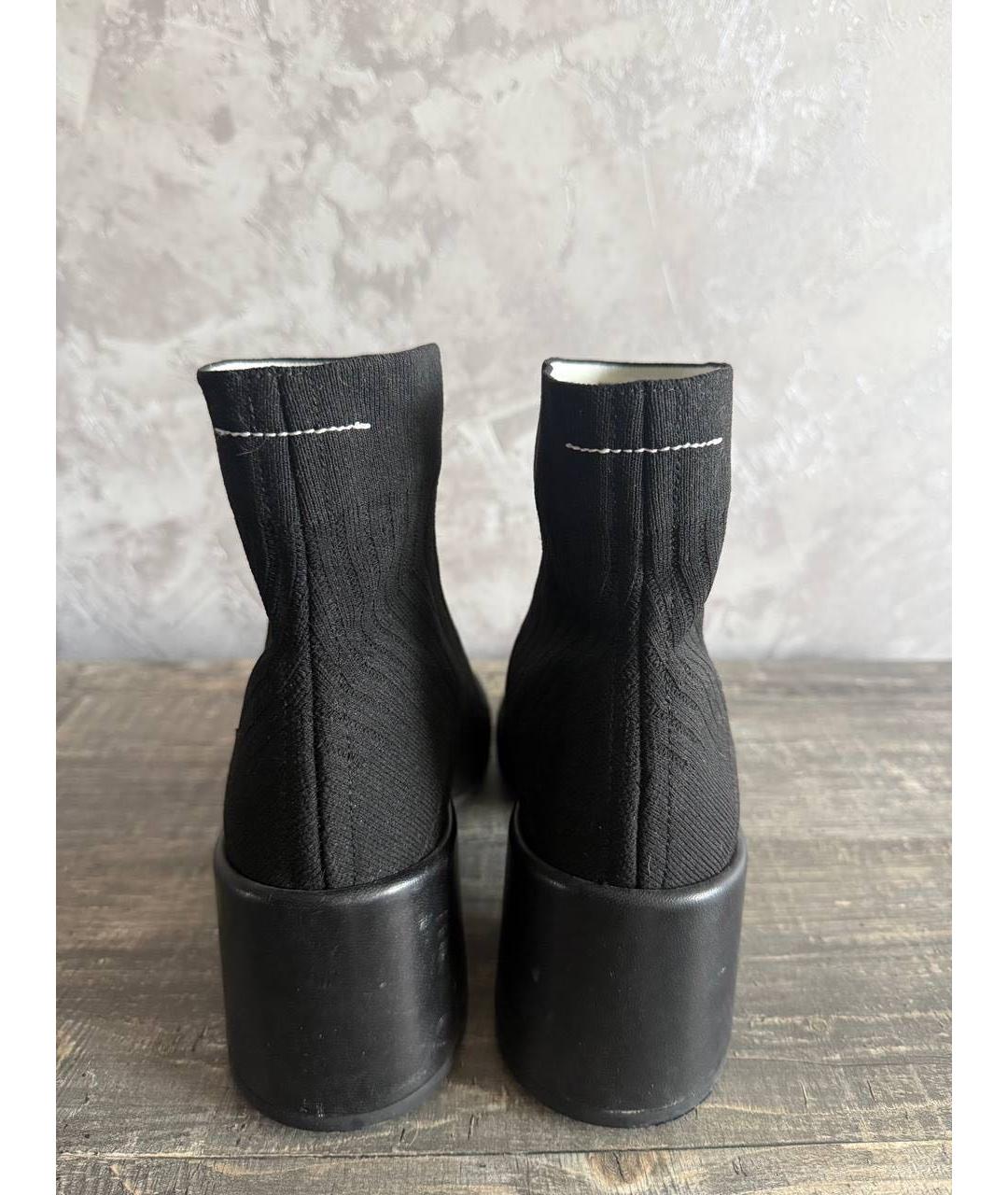 MM6 MAISON MARGIELA Черные текстильные ботильоны, фото 4