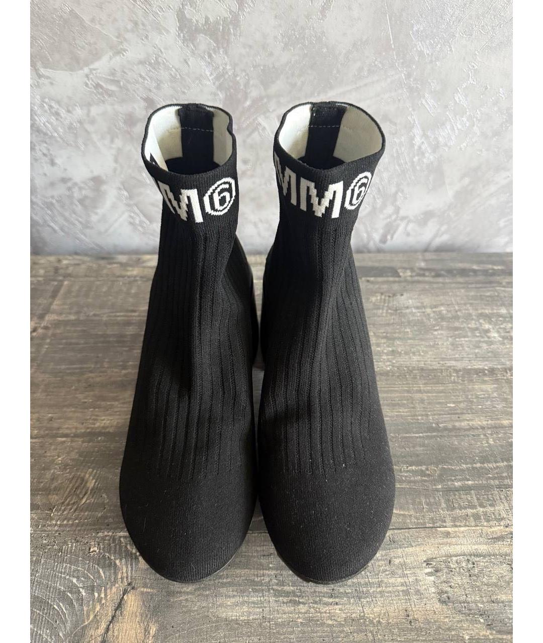 MM6 MAISON MARGIELA Черные текстильные ботильоны, фото 2