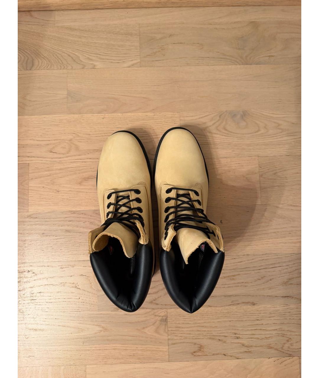 TIMBERLAND Желтые нубуковые высокие ботинки, фото 3