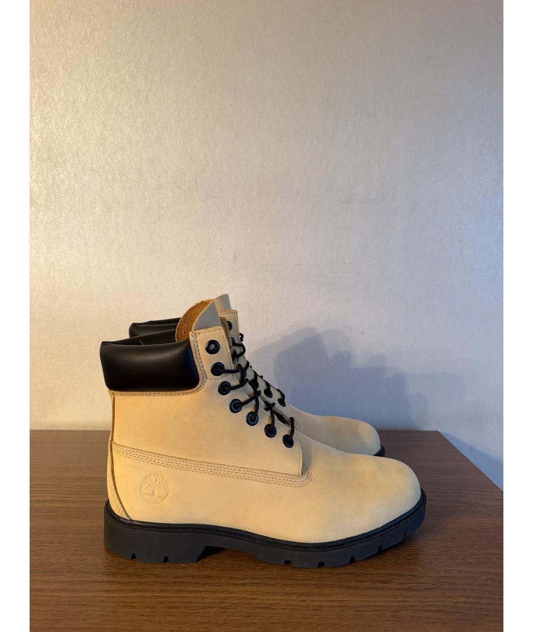 TIMBERLAND Желтые нубуковые высокие ботинки, фото 7