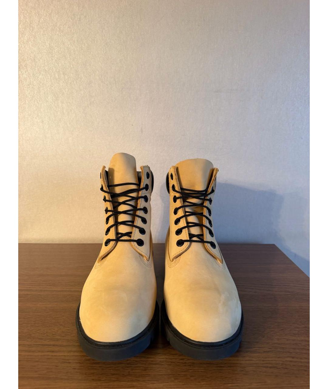 TIMBERLAND Желтые нубуковые высокие ботинки, фото 2