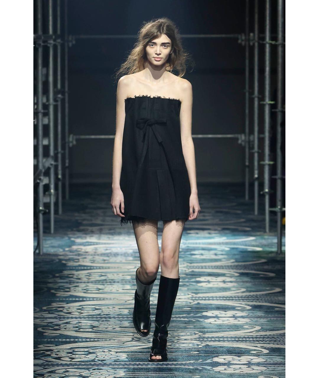 PRADA Антрацитовое шерстяное повседневное платье, фото 8
