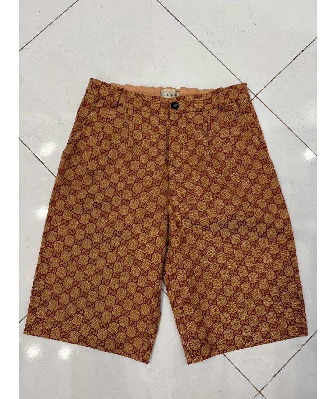 GUCCI Коричневые хлопковые брюки и шорты, фото 9