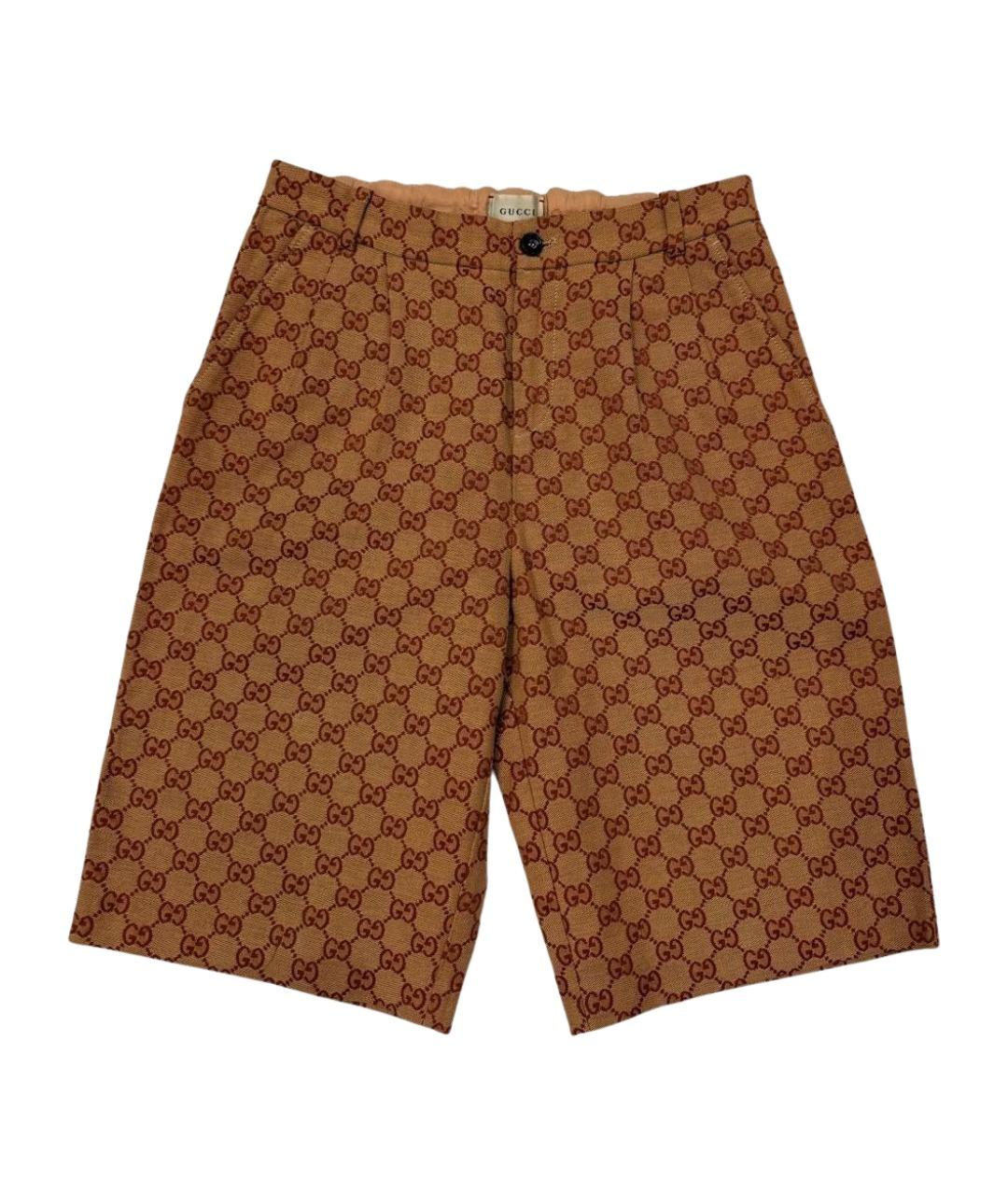 GUCCI Коричневые хлопковые брюки и шорты, фото 1