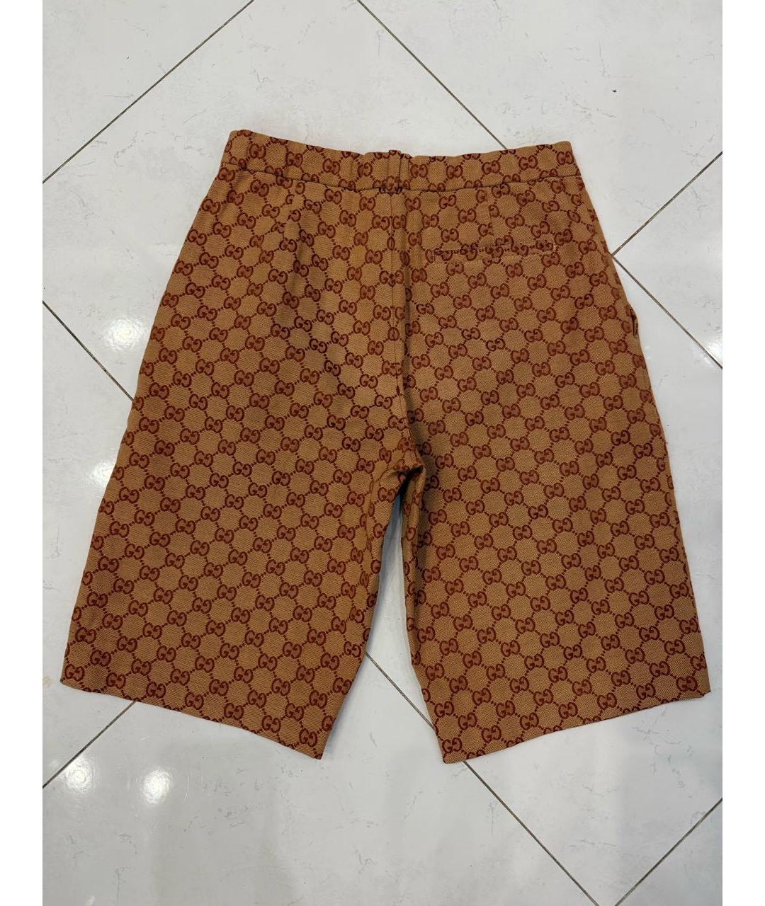 GUCCI Коричневые хлопковые брюки и шорты, фото 2