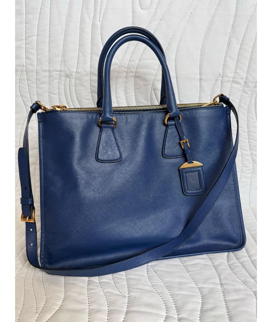 PRADA Темно-синяя кожаная сумка с короткими ручками, фото 8