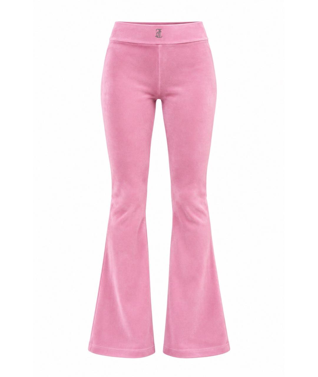 JUICY COUTURE Розовые велюровые брюки широкие, фото 1