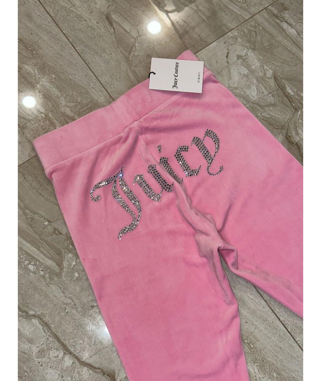 JUICY COUTURE Розовые велюровые брюки широкие, фото 4