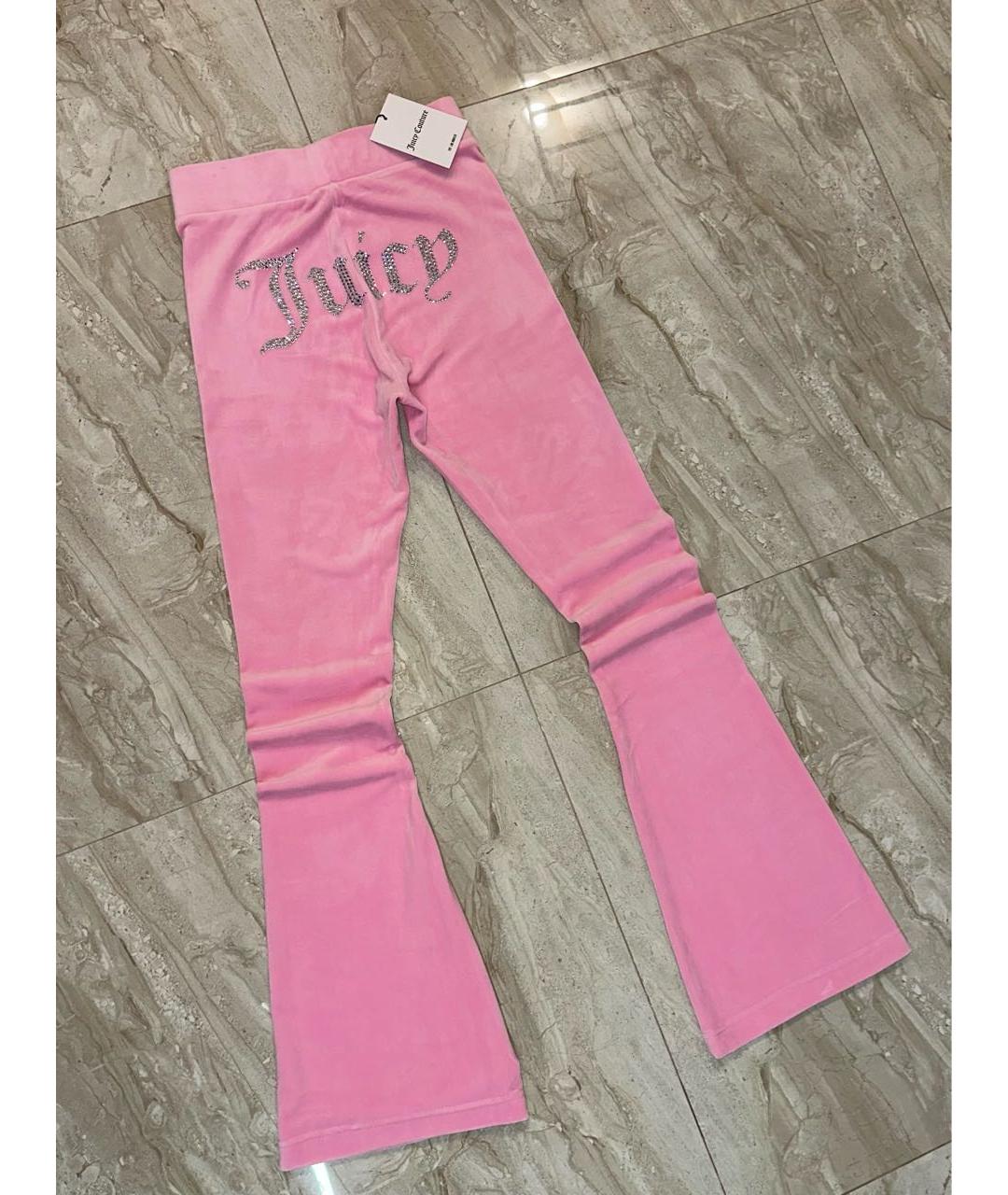 JUICY COUTURE Розовые велюровые брюки широкие, фото 2