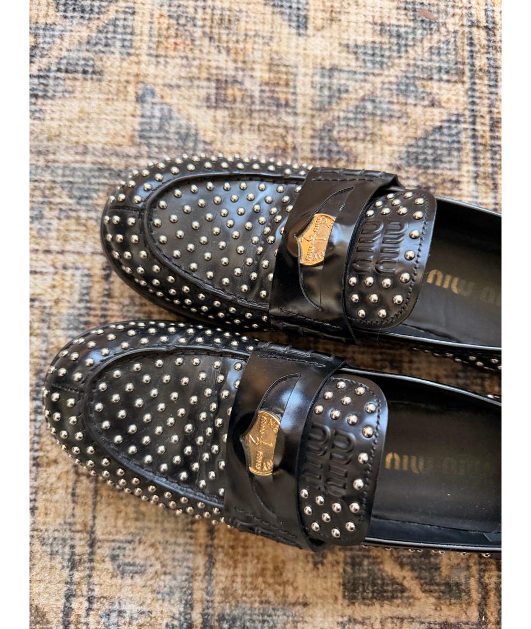 MIU MIU Черные кожаные лоферы, фото 5