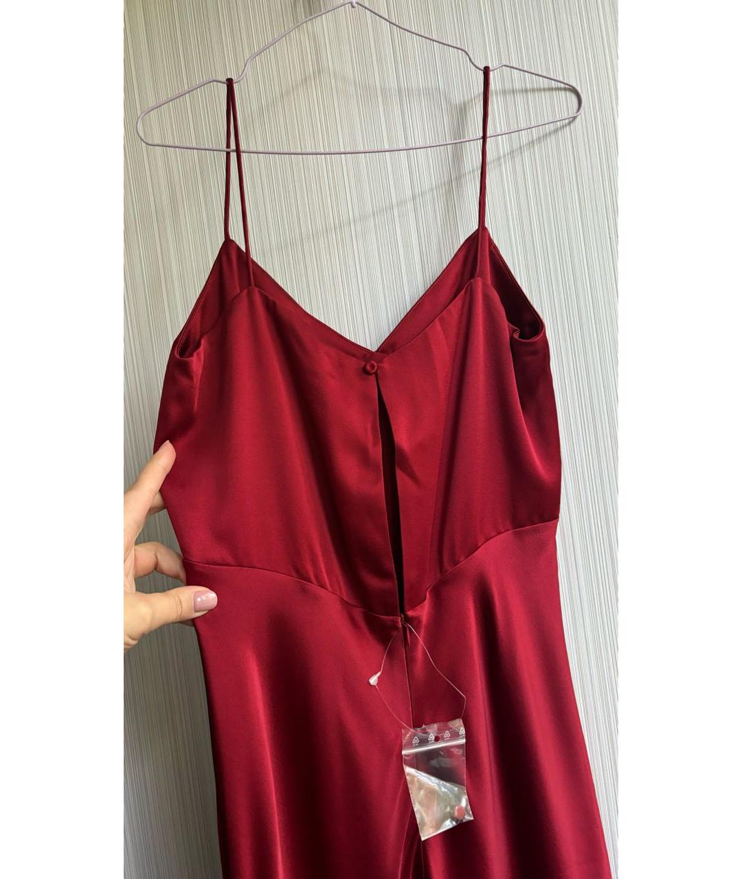 MAX MARA Бордовое ацетатное вечернее платье, фото 8