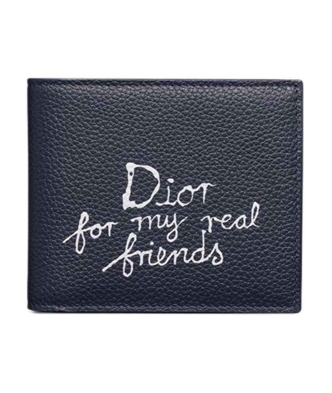 CHRISTIAN DIOR Темно-синий кожаный кошелек, фото 1