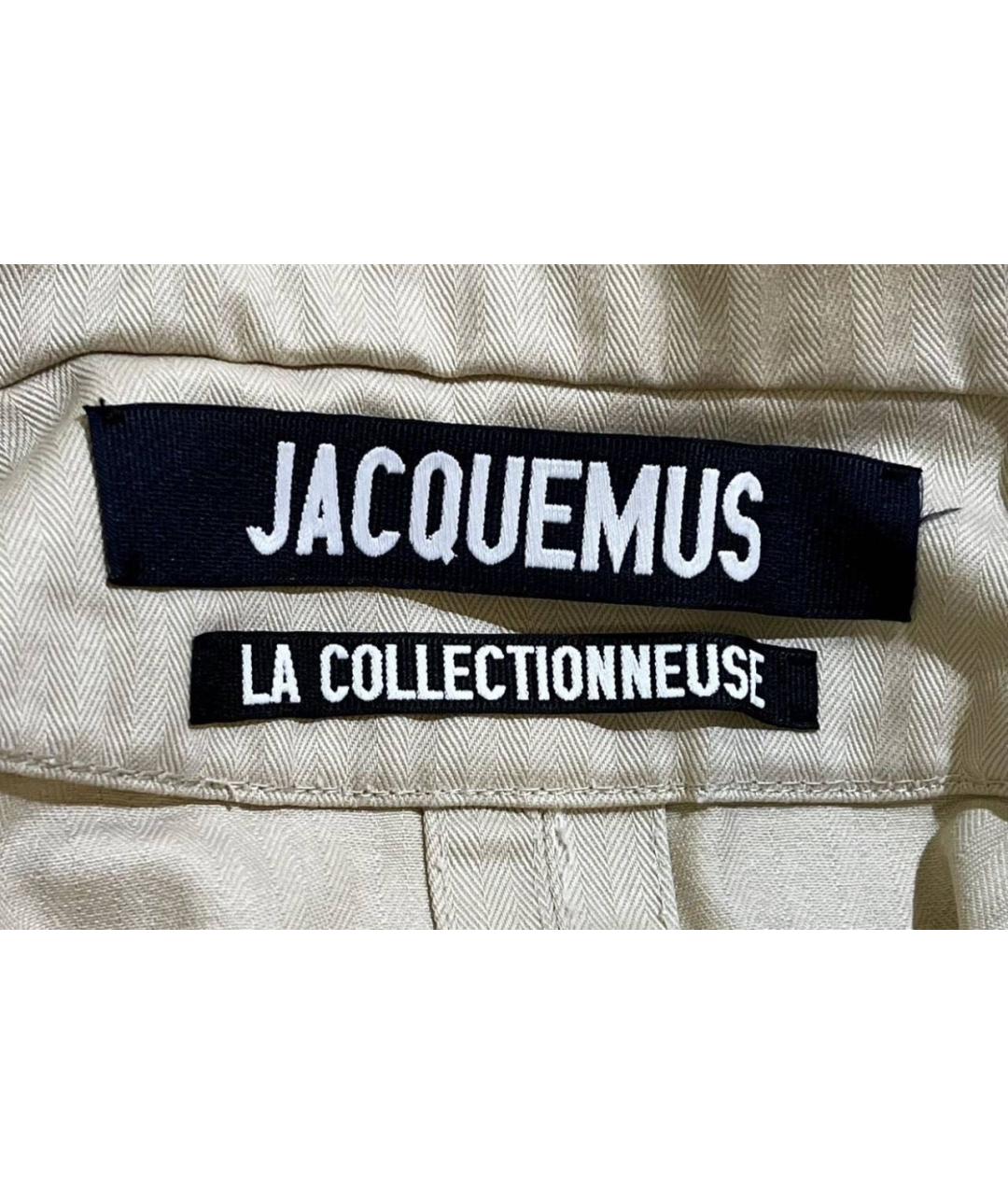 JACQUEMUS Бежевое хлопковое повседневное платье, фото 4