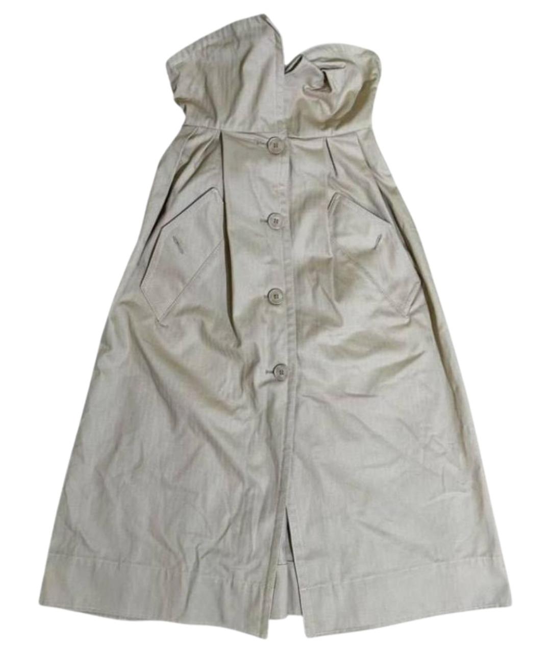 JACQUEMUS Бежевое хлопковое повседневное платье, фото 5