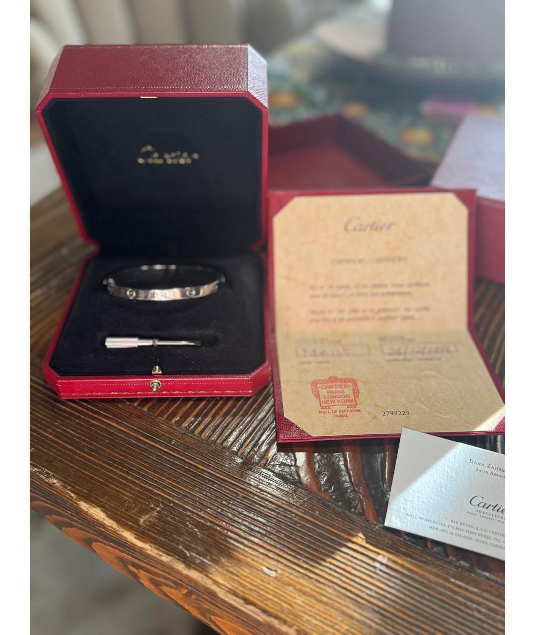 CARTIER Серый браслет из белого золота, фото 3