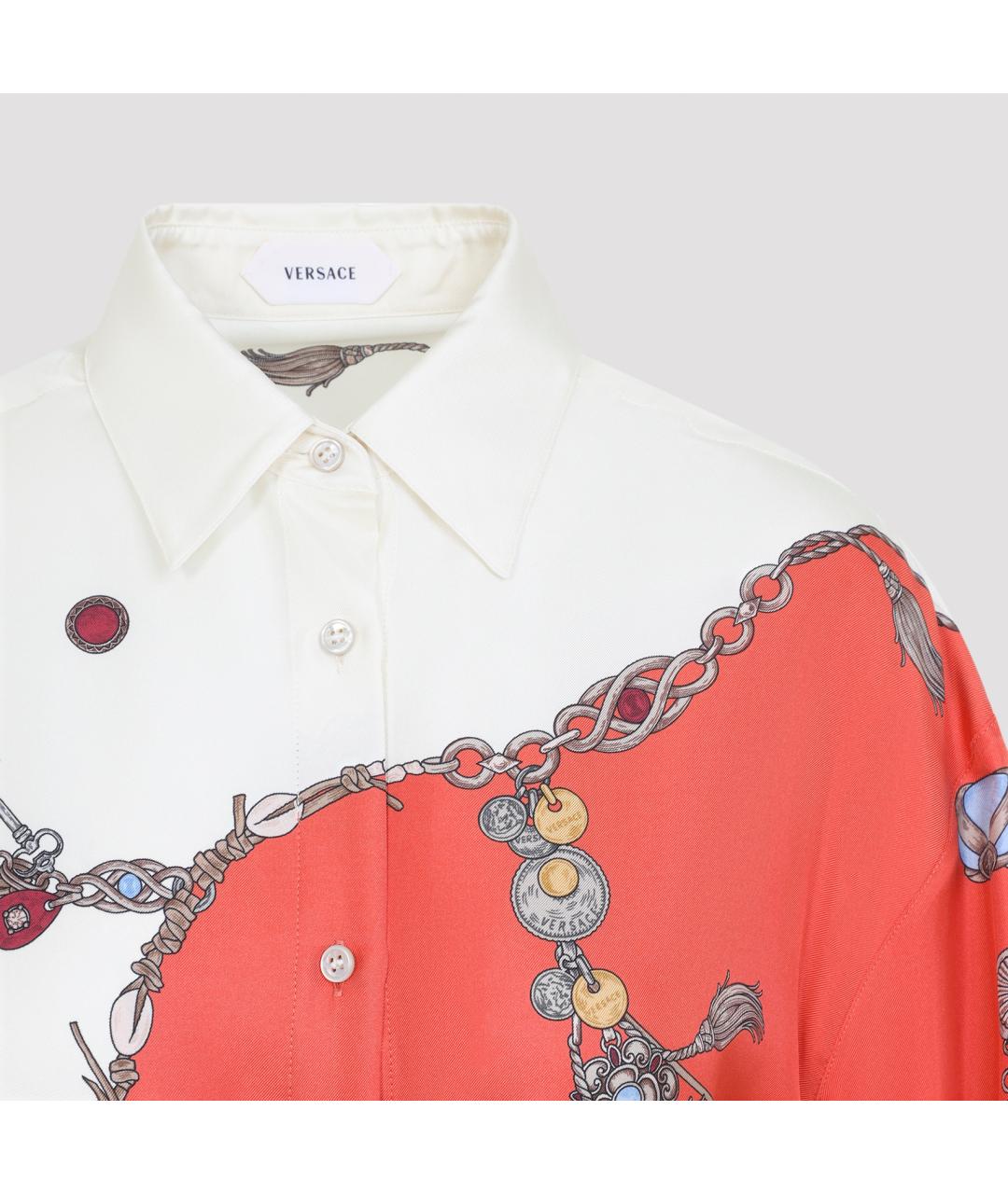 VERSACE Оранжевое шелковое повседневное платье, фото 5