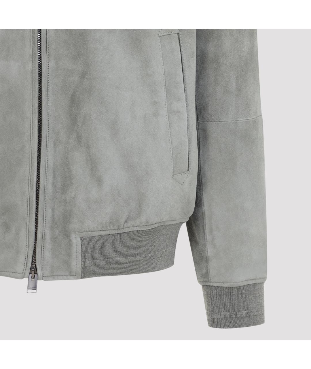 CANALI Зеленая кожаная куртка, фото 4