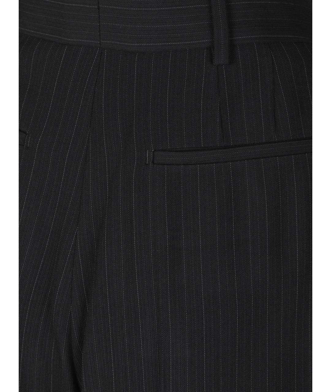 SAINT LAURENT Черные шерстяные классические брюки, фото 2