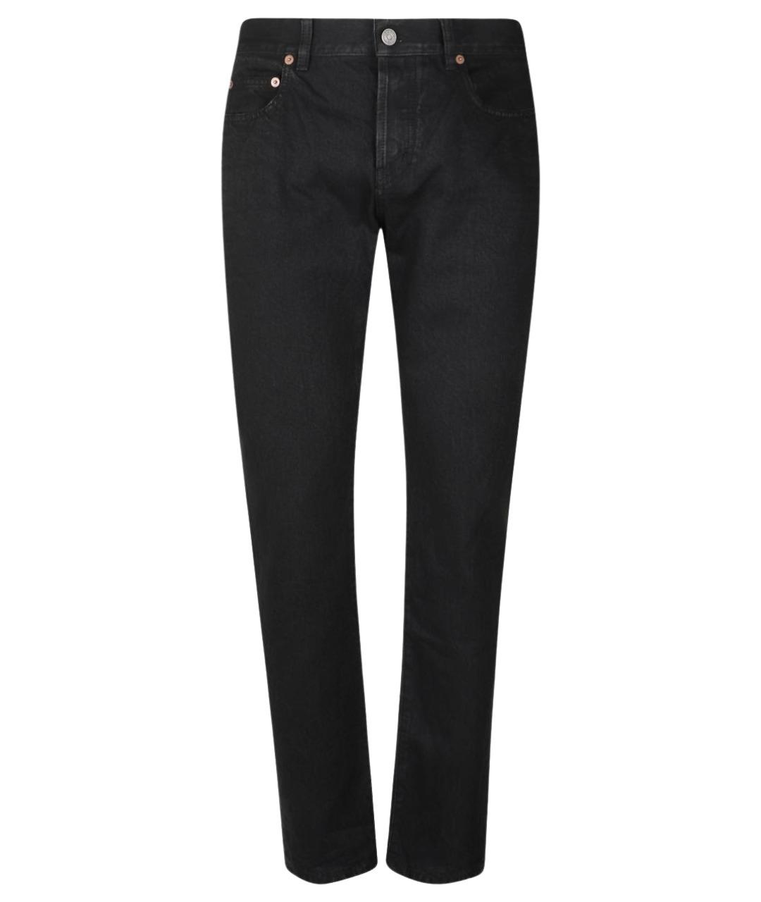 SAINT LAURENT Черные хлопковые прямые джинсы, фото 1