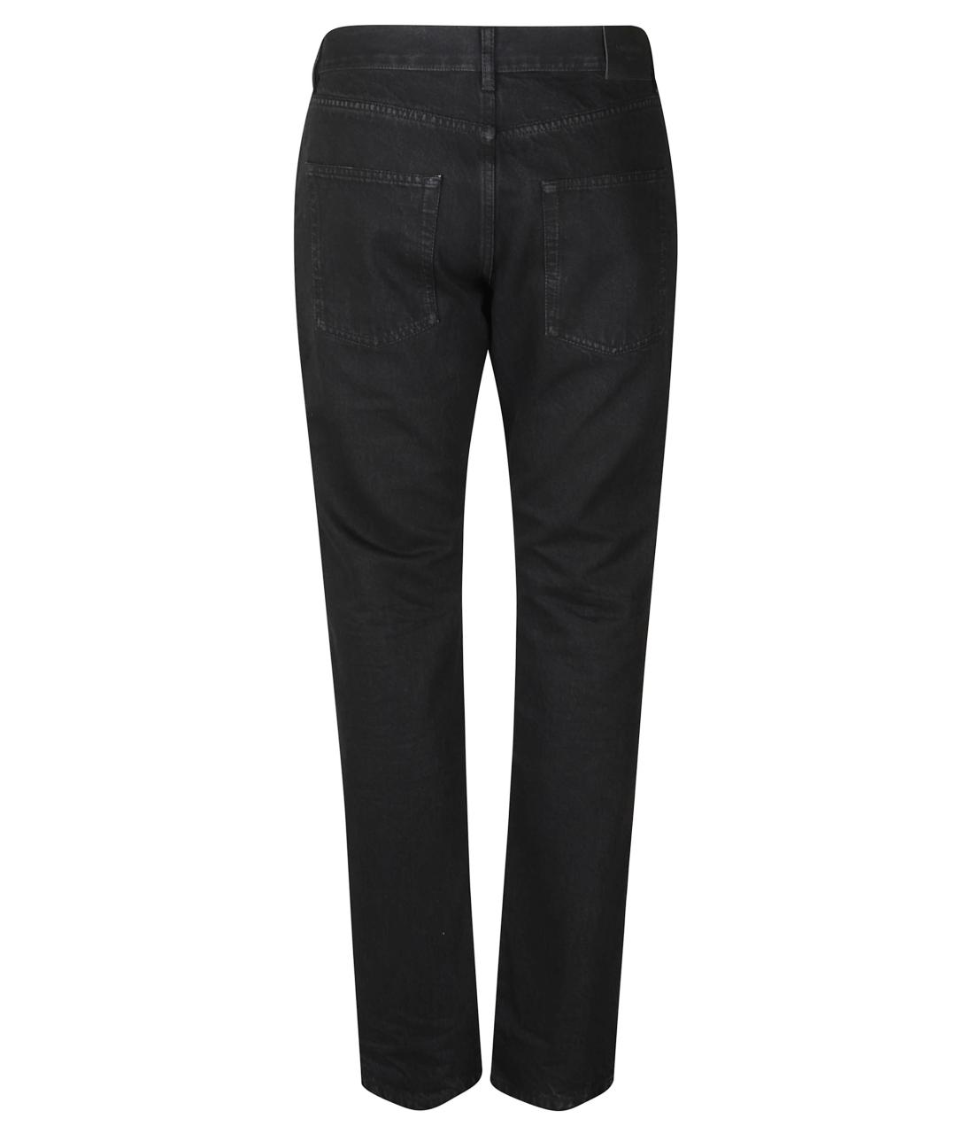 SAINT LAURENT Черные хлопковые прямые джинсы, фото 3