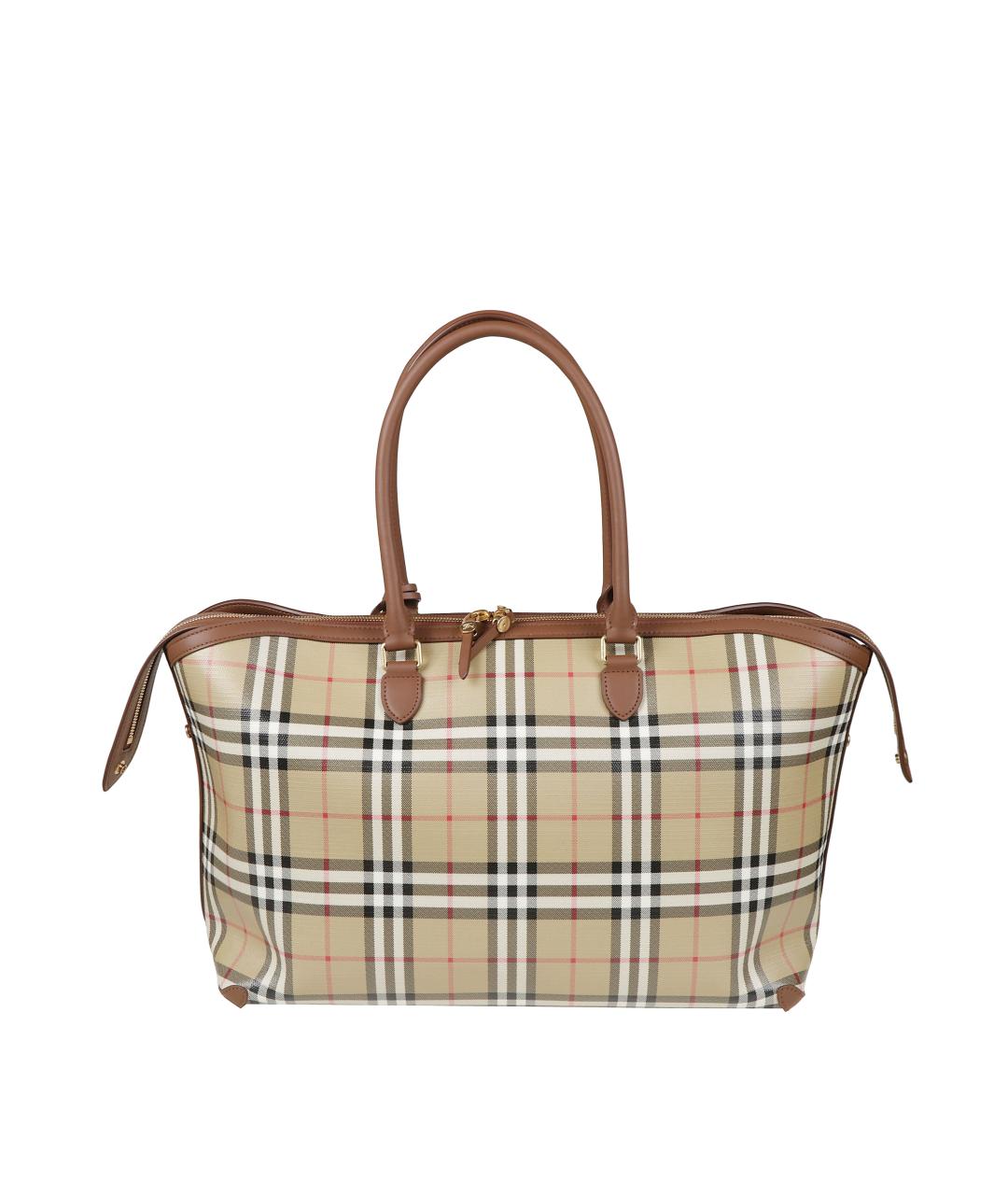 BURBERRY Бежевая сумка тоут из канвы, фото 2