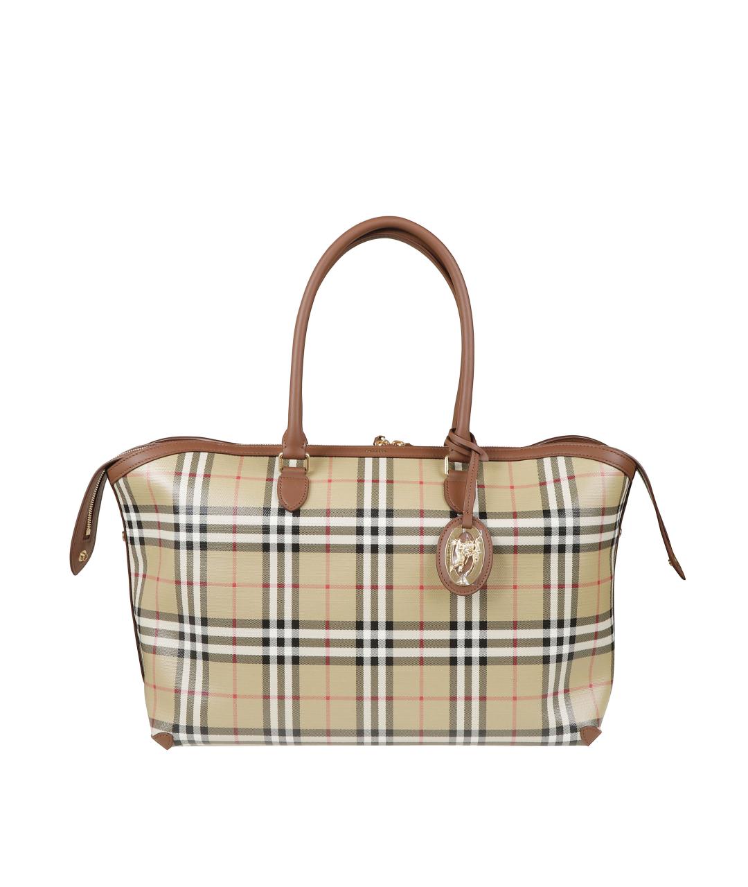 BURBERRY Бежевая сумка тоут из канвы, фото 4